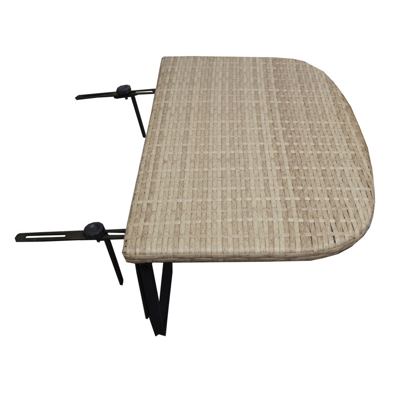 Metal Folding Outdoor Balcony Table , 24'' in. W 24'' in. D, Tan