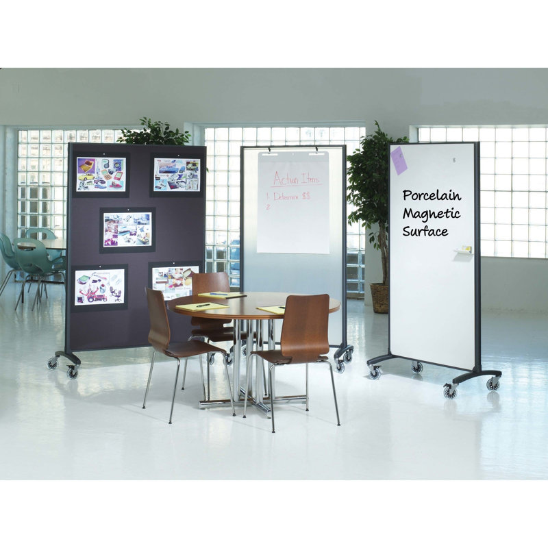 Diviseur de pièce mutli/tableau blanc combinant magnétique, H 6 pi x l 3 pi