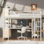 Lit mezzanine polyvalent en métal MDF espaces de vie modernes