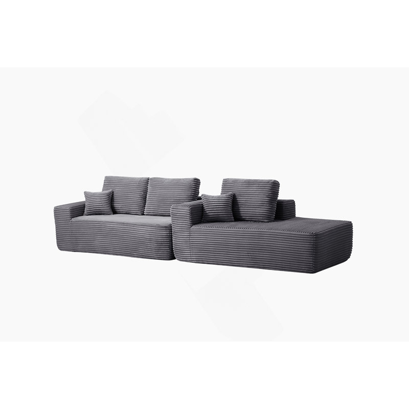 Boneless 104-Inch Cloud Sectional Sofa With L-Shape Chaise, Deep Seating Comfort, Modular Design, And Built-In Side Pockets.