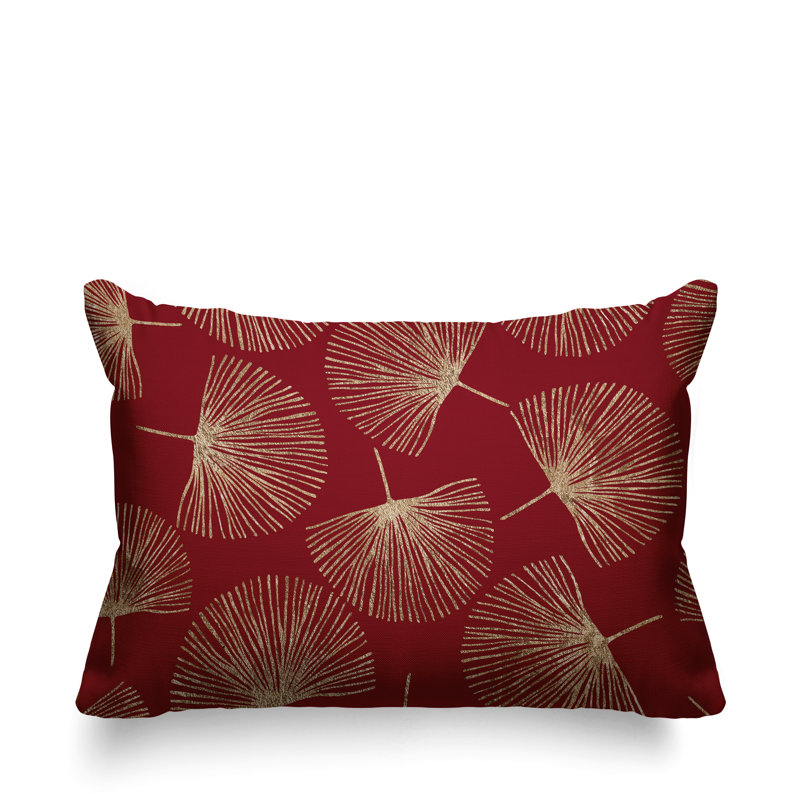 Coussin lombaire intérieur / extérieur Joba Dandilion, Rouge / or