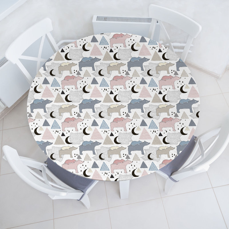 Winston Porter Nature Fitted Round Tablecloth Diameter Multicolor