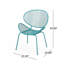 Chaise d'extérieur - Coquille de fer bleu sarcelle, l 24,92 po x P 26,19 po, H 34,53 po pour 2 chaises de patio