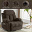 Canapé inclinable avec balançoire, massage et amp; Chauffage | USB, 2 porte-gobelets, poches latérales | Velours noyer brun-1057337984