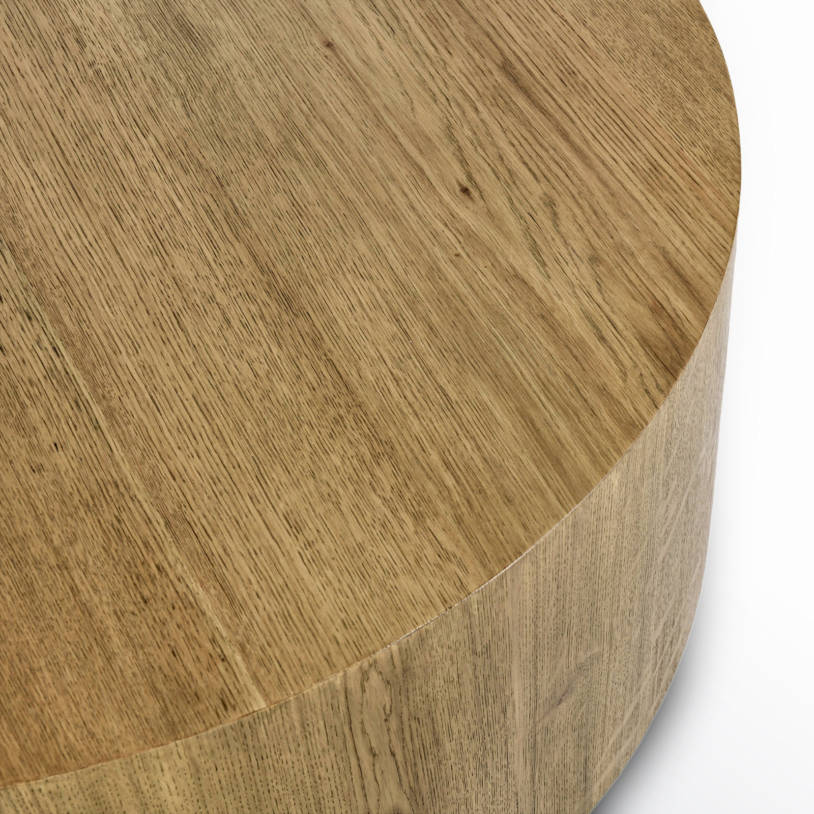 Taryn 42" Drum Coffee Table, Light Brown