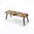 Red Poupart Lichtenstein's Lines Matrix - Abstract Upholstered Black Bench