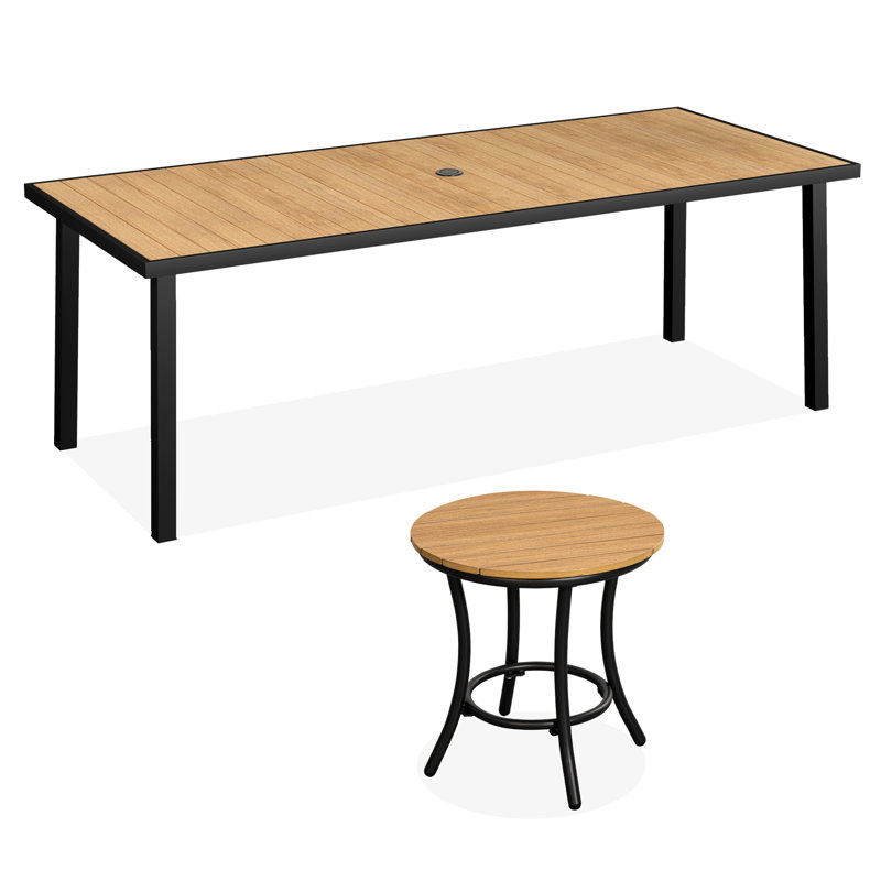 Loddon Aluminum Outdoor Patio Dining Table, Yellow