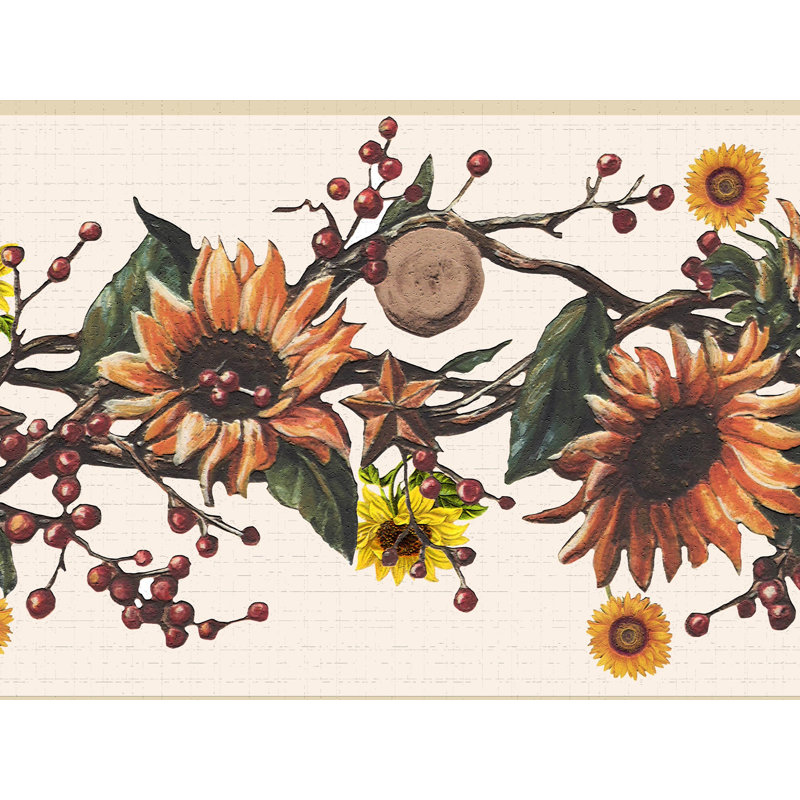 Bordure de papier peint à peindre L 15 pi x l 7 po Putra Flowers on Vines