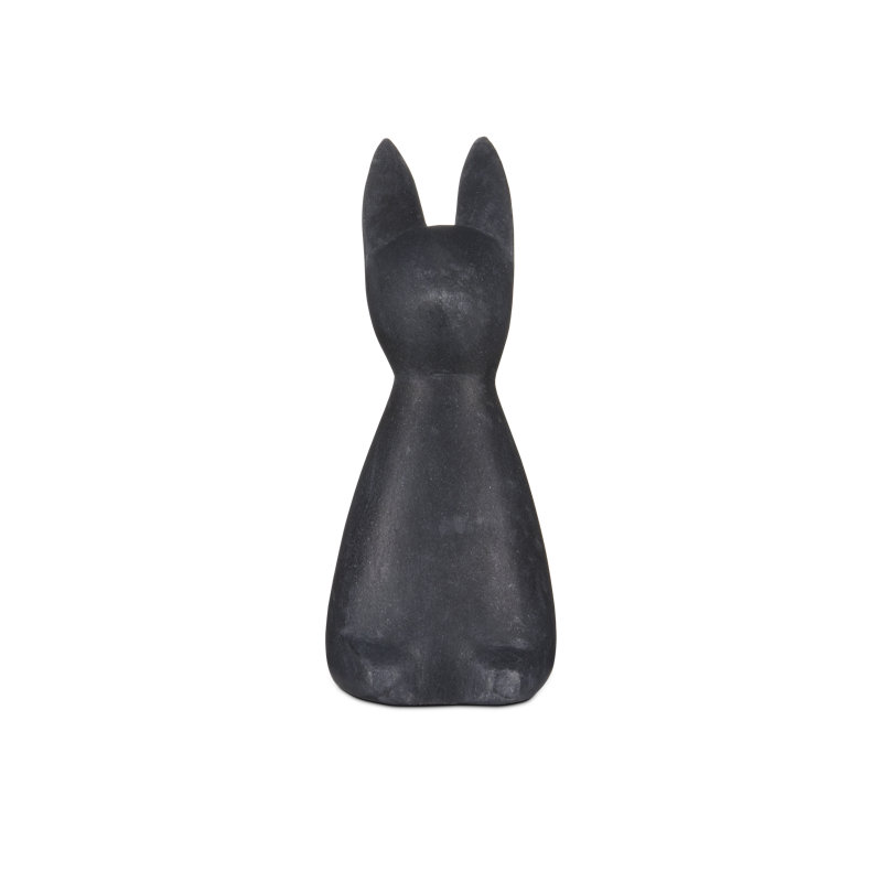 Figurine de lapin en marbre noir