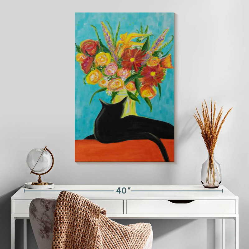 Harnek Resting Black Cat, 30" H x 20" W