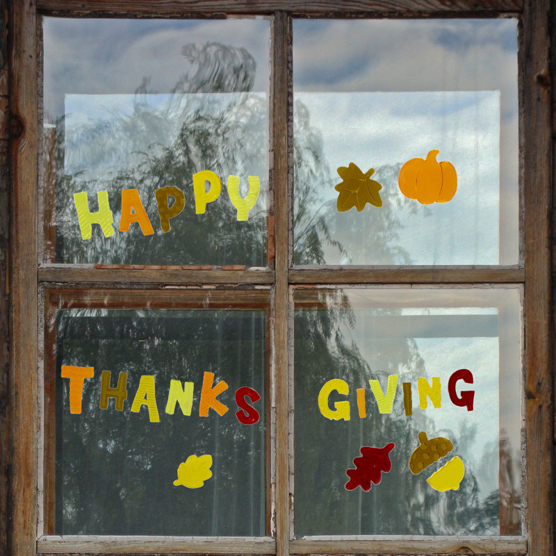«Happy Thanksgiving» automne gel adhésif de fenêtre