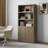 Cesiro 6-Tier Bookcase With 2 Fluted Doors And Adjustable Shelves-1111610673