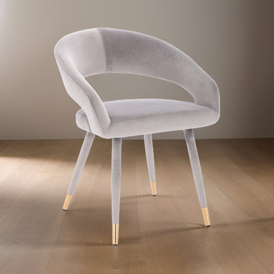 Chaise parsons rembourrée en velours Kyliam