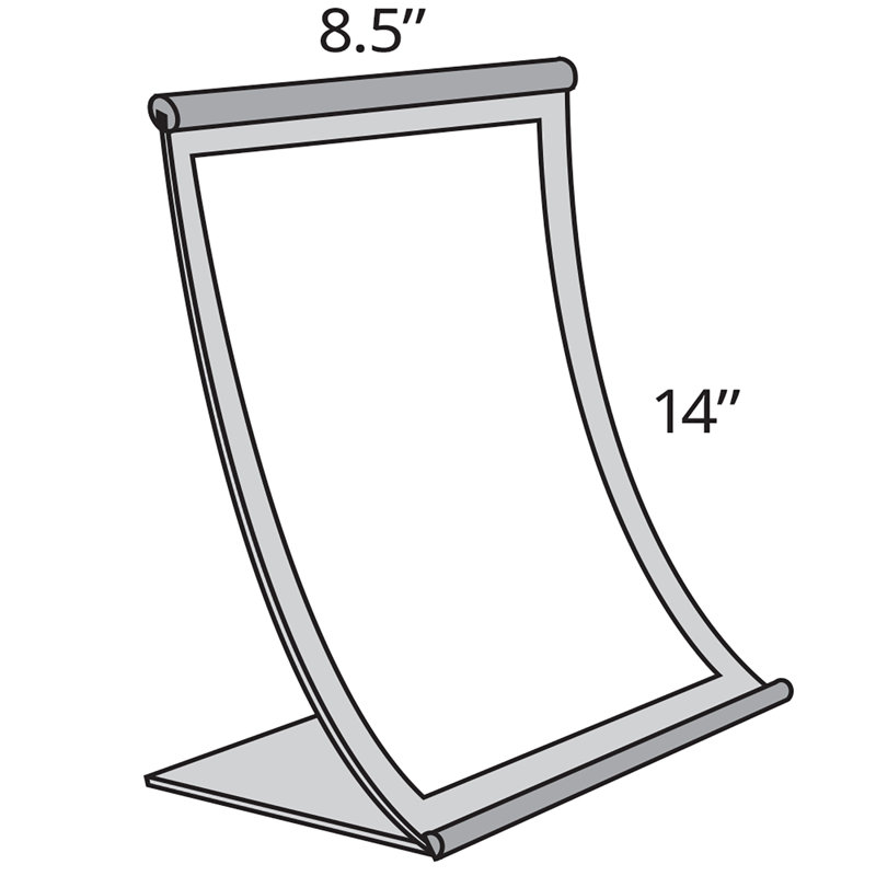 8.5"W x 14"H Curved Metal Frame