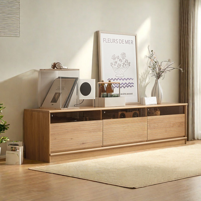 All solid wood storage TV cabinet, 70.87"