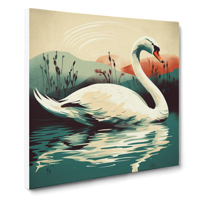 Swan Retro - Wrapped Canvas