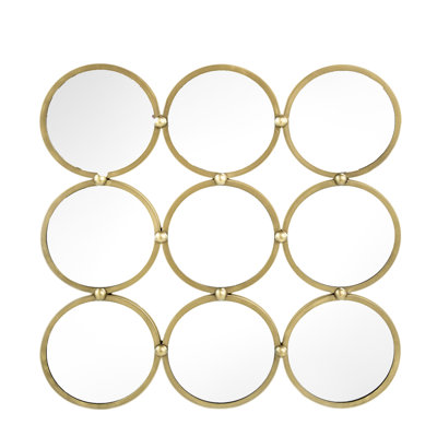 27.2" Graceful Decorative Mirror - Bedroom, Living Room & Entryway Ornamentation Minimalist Iron And Champagne Sophistication Captivatingly Crafted Enchantment Iron, Mirror, Radiance