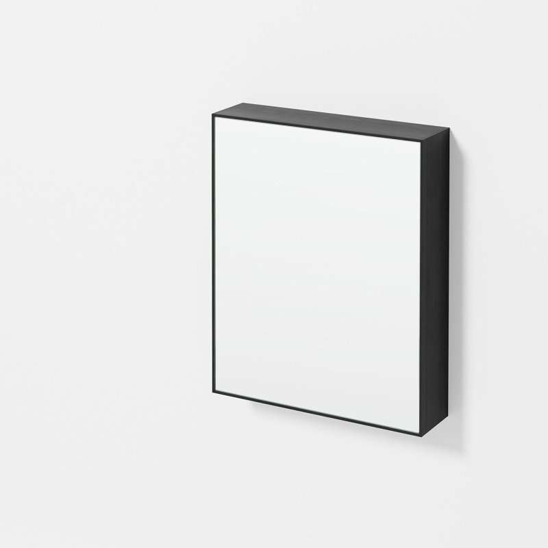 Mendocino Surface Framed Mirrored Bathroom Cabinets with Mirror and 3 Adjustable Shelves, Dark Oak