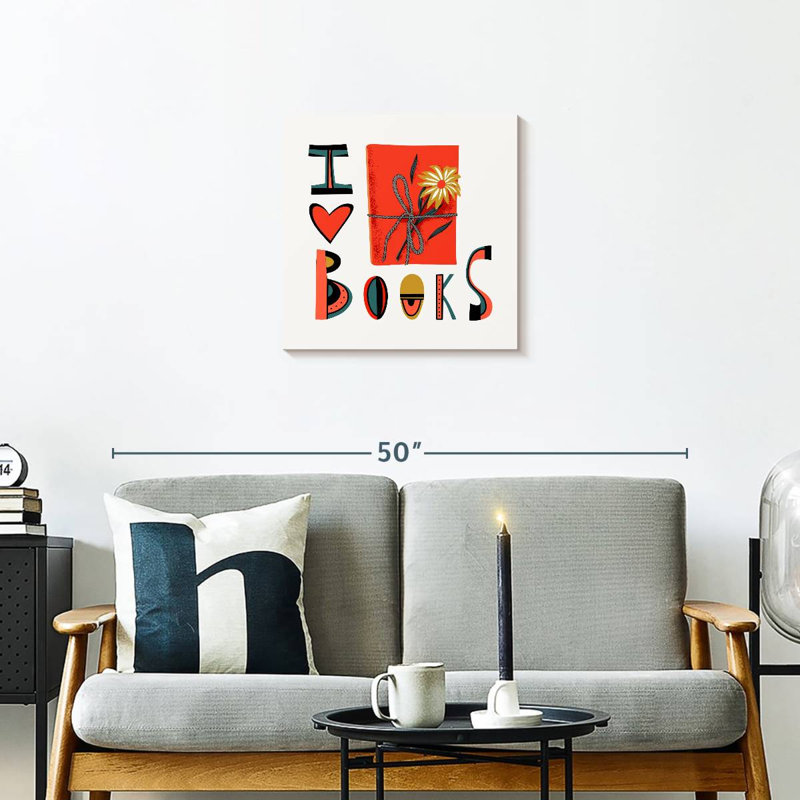 Senne I Love Books, 20" H x 20" W