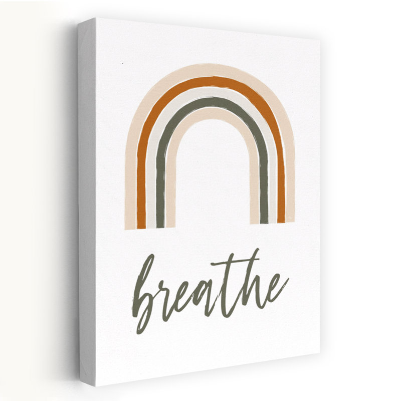 Earthy Rainbow Breathe Abstract Minimalist Modern Landscape Nature Wall Art Print, 45.72cm H x 30.48cm W