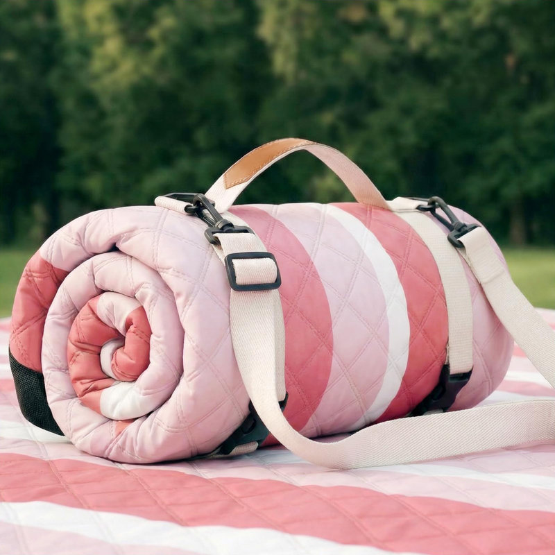 Tapis de camping imperméable pour plage, Rose multicolore
