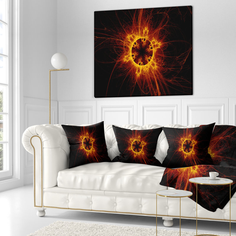 Coussin décoratif d’illustration solaire à l’image abstraite, 16 po x 1 po, Coussin décoratif