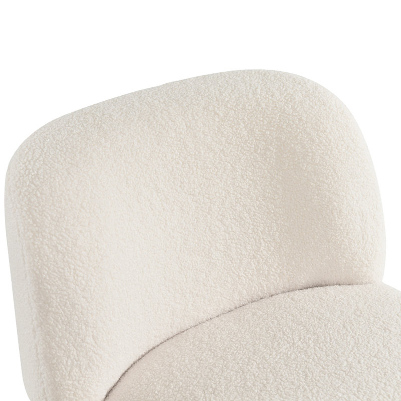 Cozy Modern Bouclé Swivel Lounge Accent Seating Chair, White