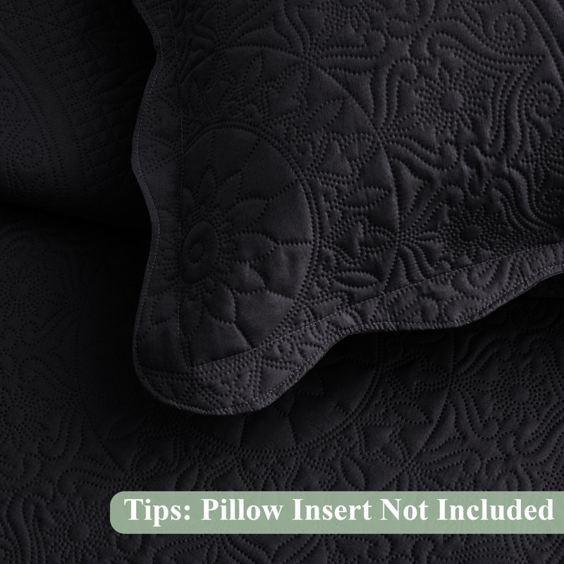 Ensemble de couvre-lit surdimensionné à motif floral en relief Moonlight, Couvre-lit simple (66 po x 86 po) + 1 taie d'oreil