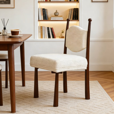 French Retro Solid Wood 2-pack Household Dining Chair With Antique Style, Light Luxury Bedroom, Small-sized Makeup Chair