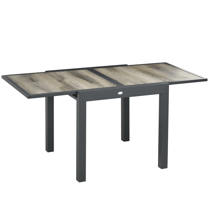 Extending Garden Table Outdoor for 6 80/160L x 80W x 75H cm Beige