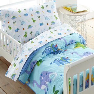 Jurassic Camp Bed Linen Set for Children - printed white, Bedding & Decor