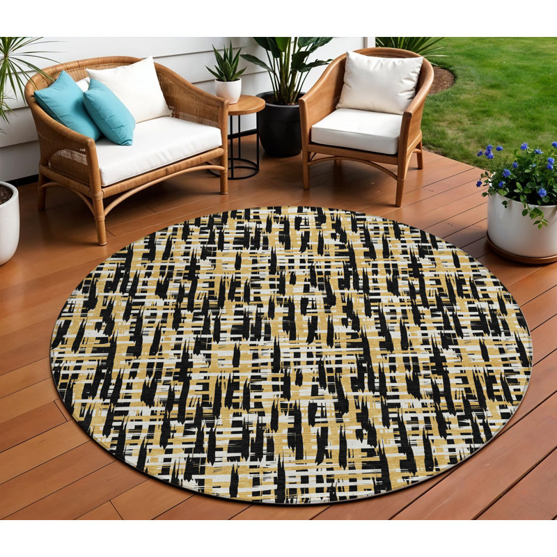 Tapis rond noir 8 po