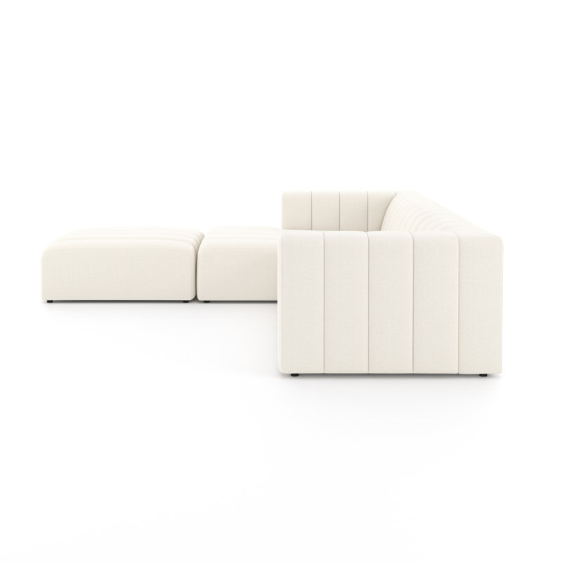 Langham Sectional with Ottoman, Fayette Cloud Polyester Blend, Left Hand Facing