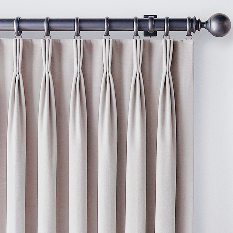 Pinch Pleat Blackout Curtains / Drapes Panel, Taupe, 53" W x 106" L