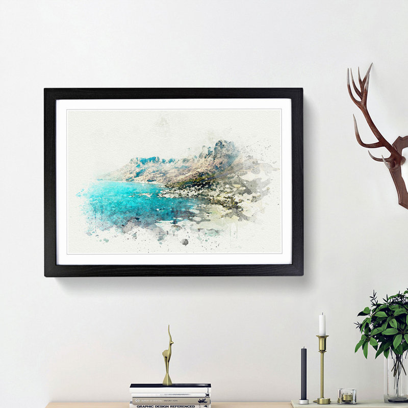 Cape Town in South Africa in Abstract - Picture Frame Graphic Art Print, 36cm H x 48cm W x 2cm D, Black Framed