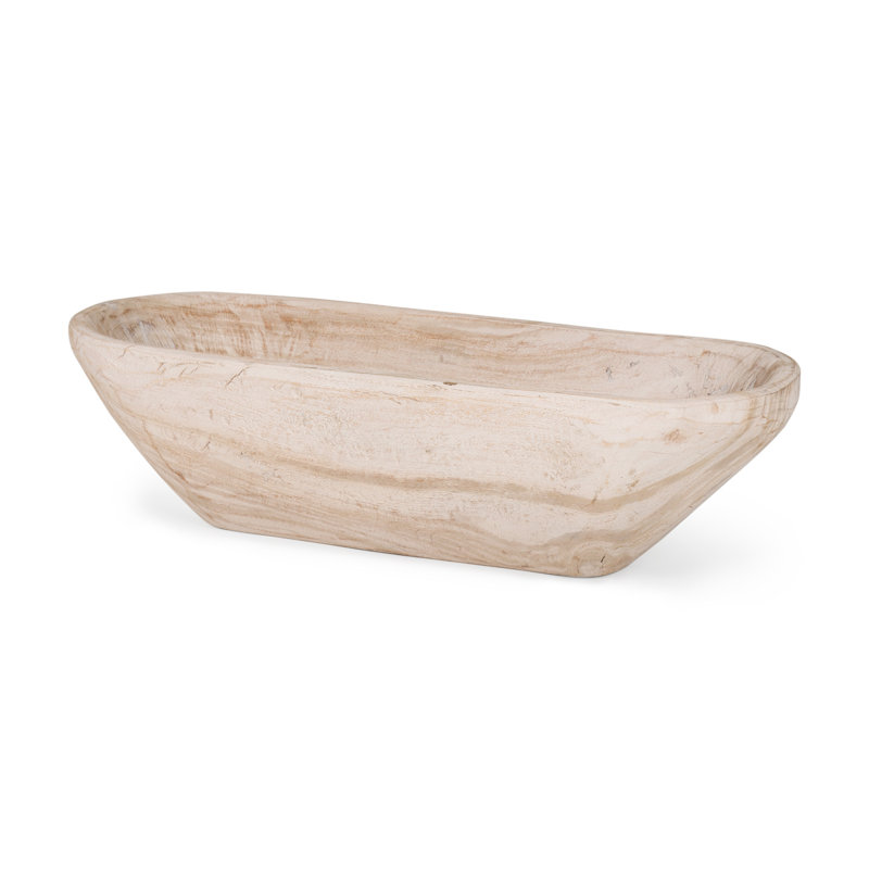 Bol ovale en bois massif naturel de 26 po