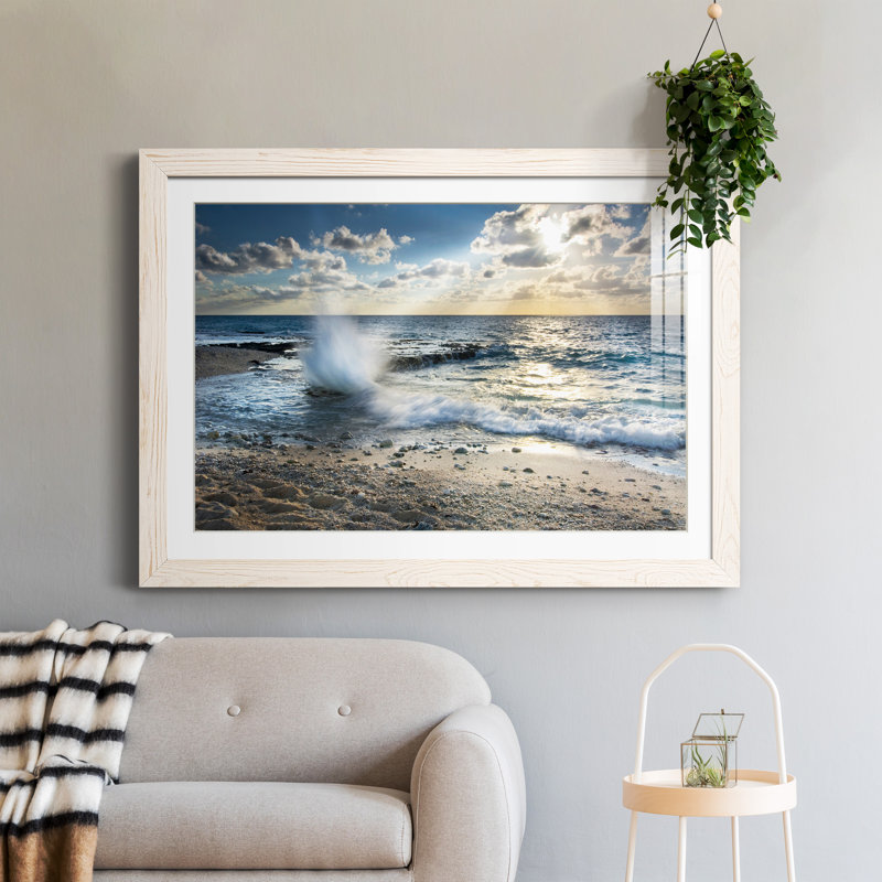 Caribbean Sundown - Photographie avec cadre photo, H 31 po x l 44 po x P 1 po, Cadre blanc