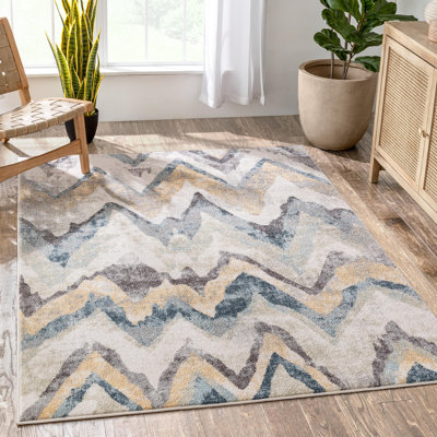 Rodeo Chevron Synthetic Area Rug