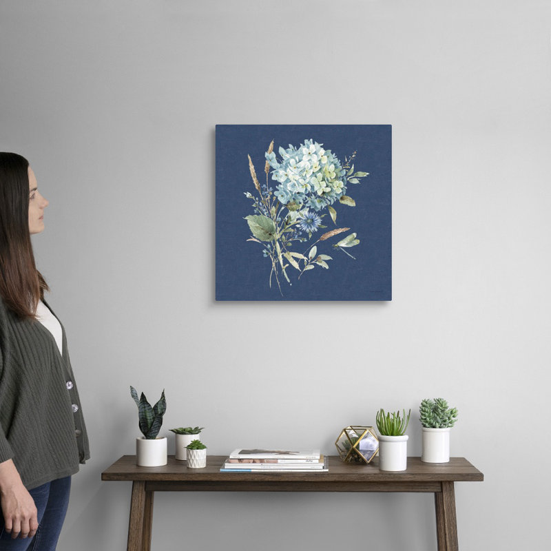 «Bohemian Blue 03 on Blue» par Lisa Audit - reproduction d'art, Toile tendue, H 20 po x l 20 po x P 1,25 po