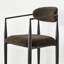 Chaises de salle à manger modernes en chenille avec accoudoirs et structure en métal-1007009941