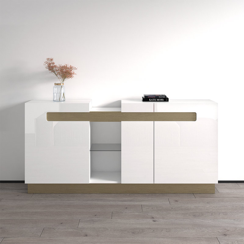 Buffet 70,9 po Asrith, Blanc / or