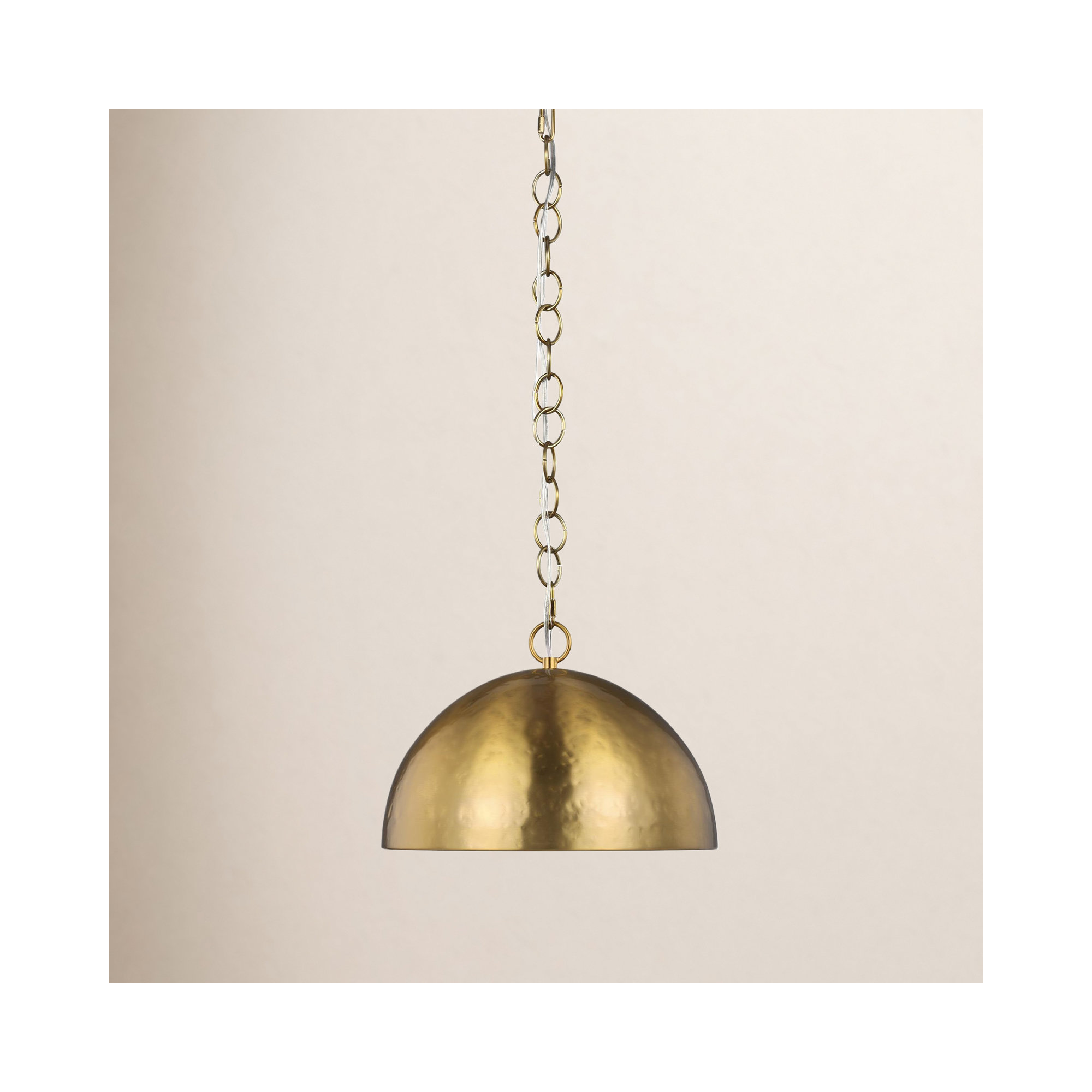 Tarver Single Light Metal Dimmable Pendant, Burnished Brass