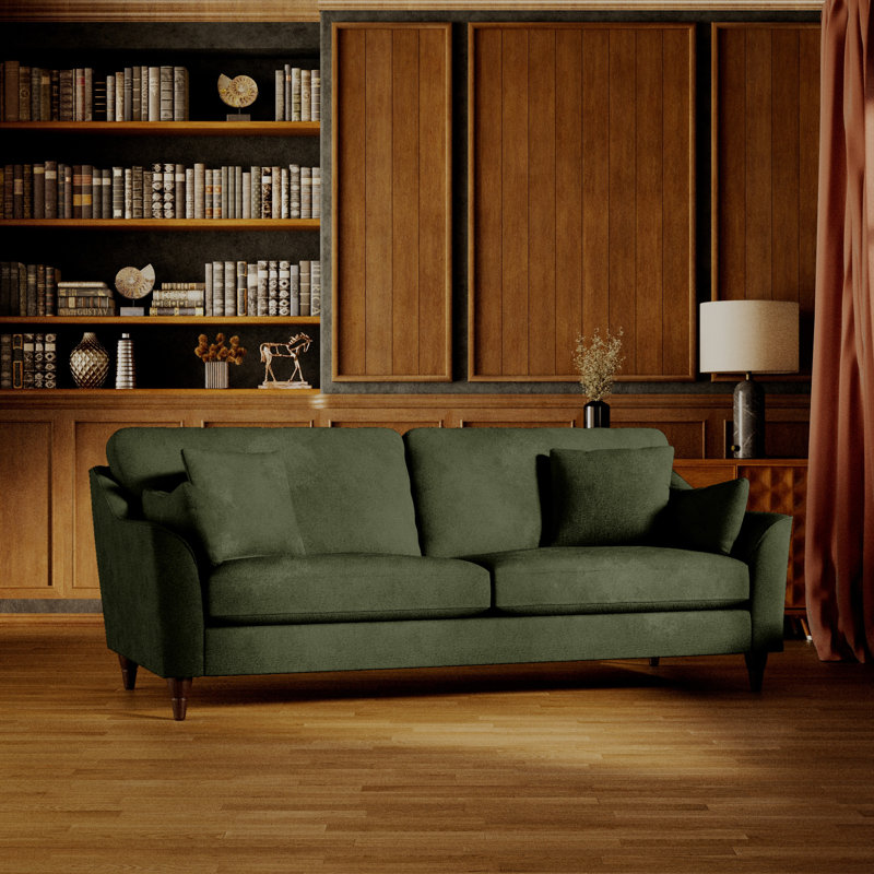 Springview Flared Arm Sofa, 3, Green
