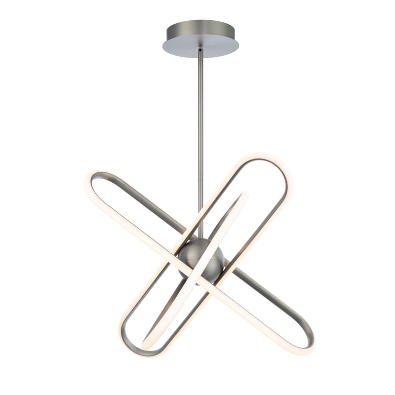 Valerius 3 - Light LED Chandelier, Brushed Nickel
