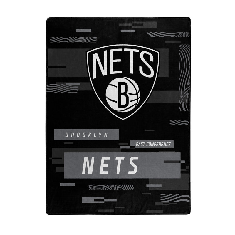 Throw Blanket, Black/Gray, Brooklyn Nets