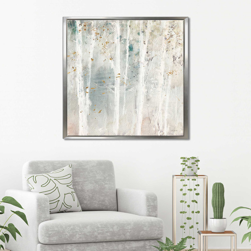 « a superficies à bois iii », reproduction de peinture à l’aquarelle, H 31,5 po x l 31,5 po x P 2 po, Cadre flottant argent