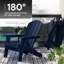 Outdoor Folding Adirondack Chair HIPS Oversized Plastic Adirondack Chair All Weather Patio Chair with Cup Holder Fire Pit Chair, Navy-472917334