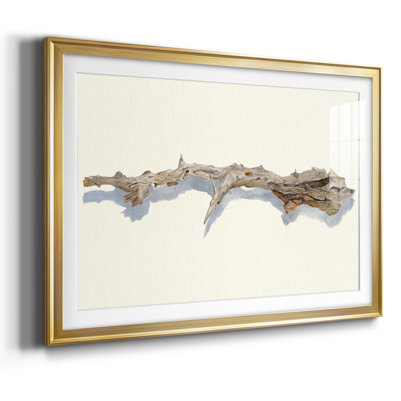 Driftwood Study I-FramedFramed Print W biseauté mat et verre, Or, H 27 po x l 39 po x P 1,5 po