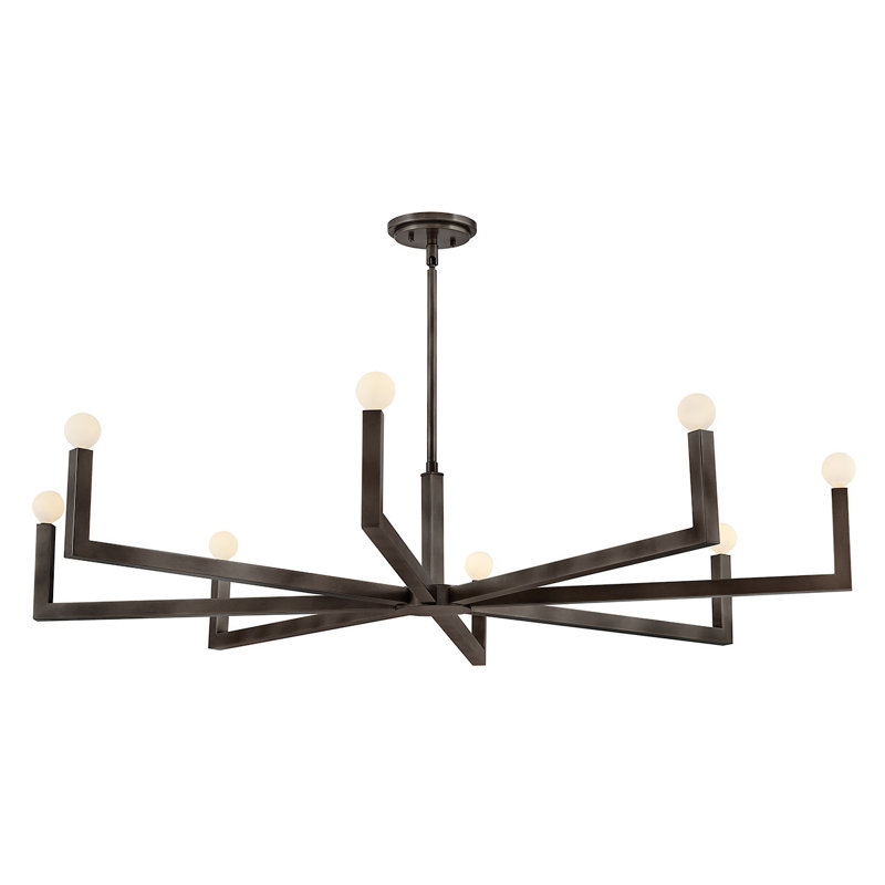 Ezra 8 - Light Steel Dimmable Chandelier, Black Oxide