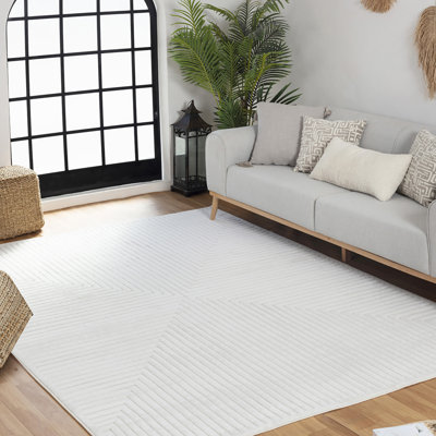 Michoel In- & Outdoor Scandi Modern Boho White Area Rug